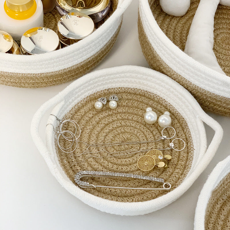 Cotton Rope Storage Basket For Desk Accessories