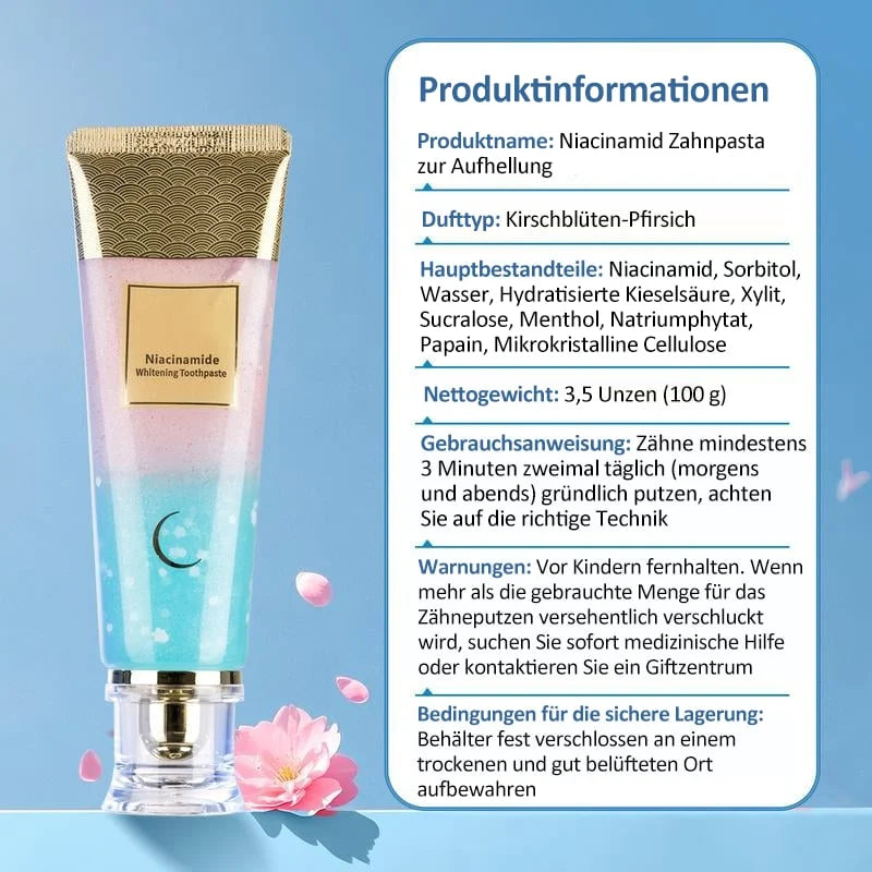 🔥Letzter Tag 49% Rabatt🎁Niacinamid Whitening Zahnpasta - – hellt die Zähne auf, schützt den Zahnschmelz und erfrischt den Atem mit jeder Bürste! 🦷🌿